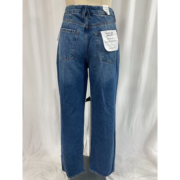 Good American 'Good '90s' Blue Relaxed Denim Jeans Size OS - NWT - Picture 2 of 4